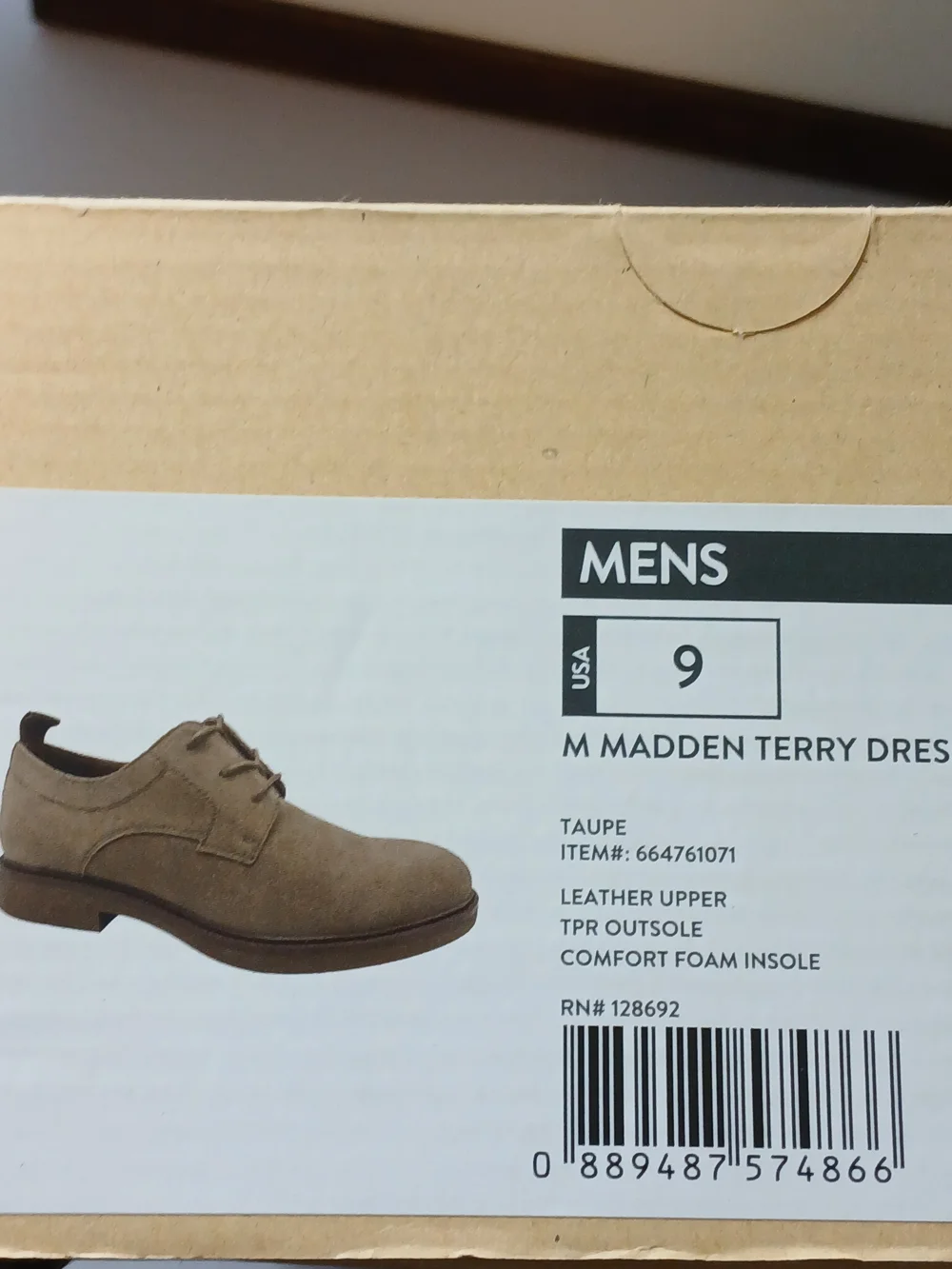 A174. Madden NYC Madden Terry Dress Men's Leather Derby Shoes US 9 NWT